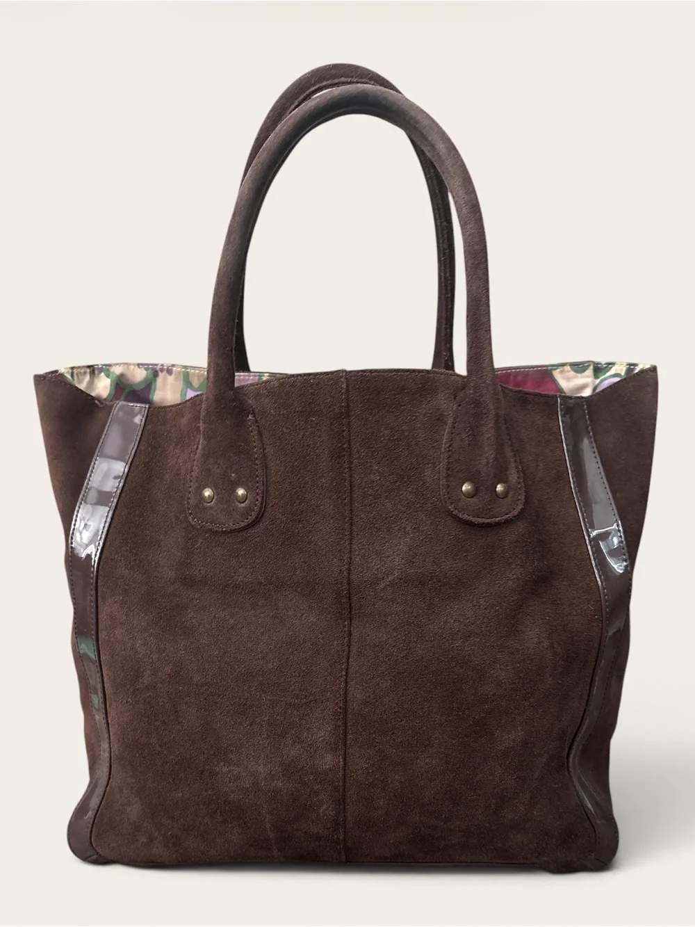 GAP-Y2K Brown Suede Large Tote Bag - Women